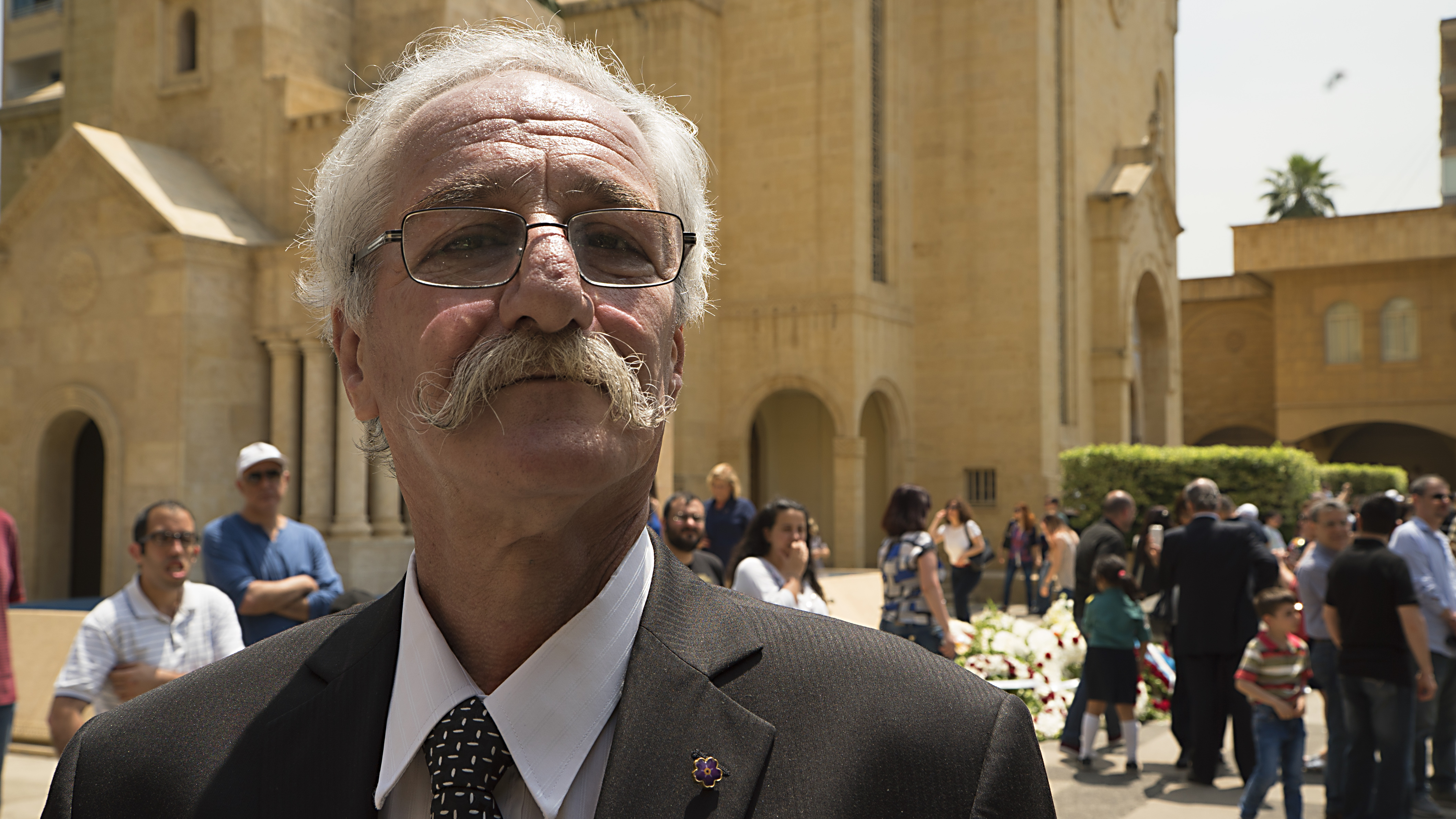 April 24, 2016 Antelias, Lebanon Retired Lebanese Army General and member of the Armenian Tashnag Party Panos Menjian poses for a photo during a commemoration ceremony for the Armenian Genocide at the Catholicosate of Cicilia Church in Antelias. ÒBourj Hammoud is the heart of the Armenian community in Lebanon,Ó he professes. ÒEven if people are moving away because of the conditions, they have their trade there, they have their heart there, they have their soul there.Ó